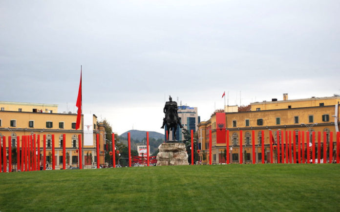 Skanderbeg square in Tirana