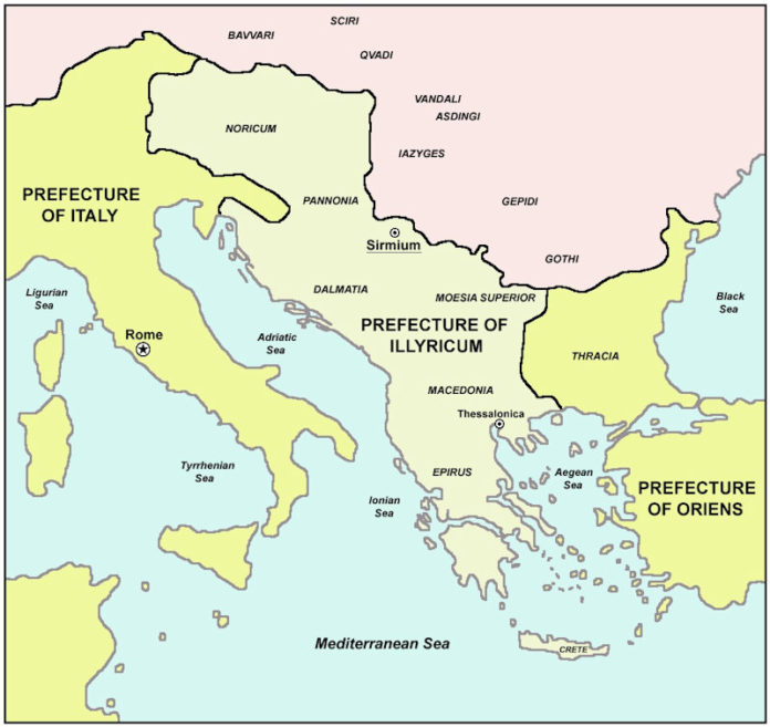 Figura 1 - Prefecture of Illyricum - map