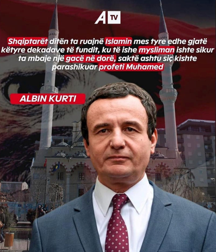 Albin Kurti me xhamitë pas